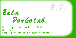 bela porkolab business card